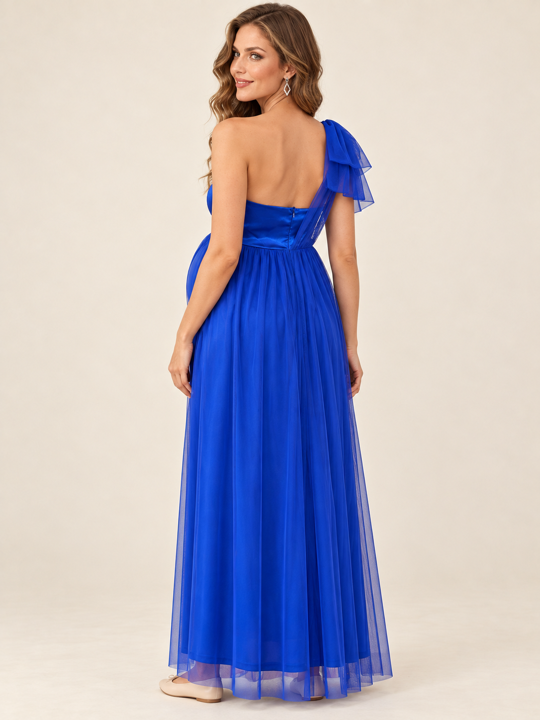 Estelle Royal Blue maternity dress — back view