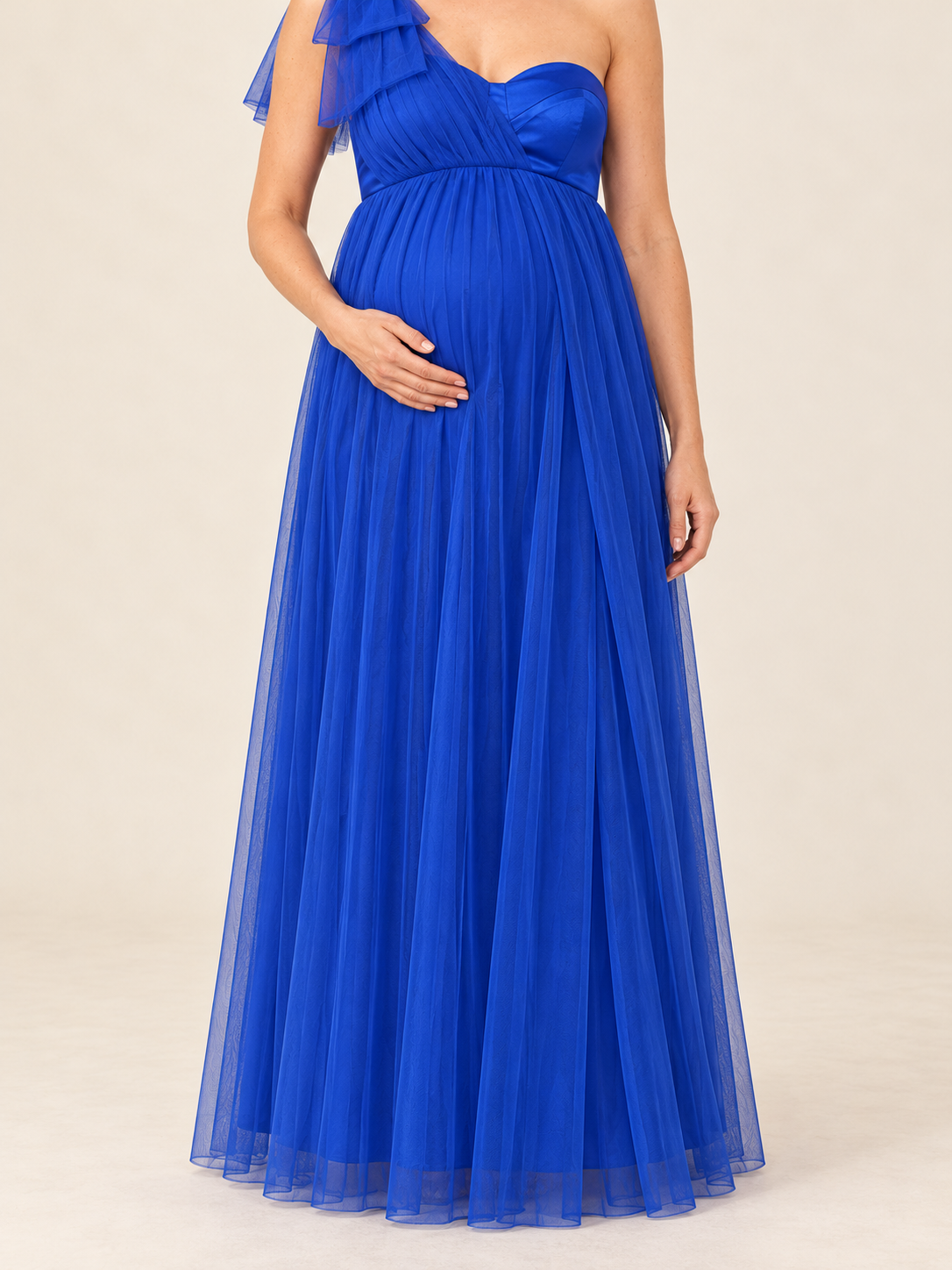 Estelle Royal Blue maternity dress — skirt and hem detail