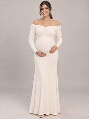 Amelise Ivory maternity dress — front view
