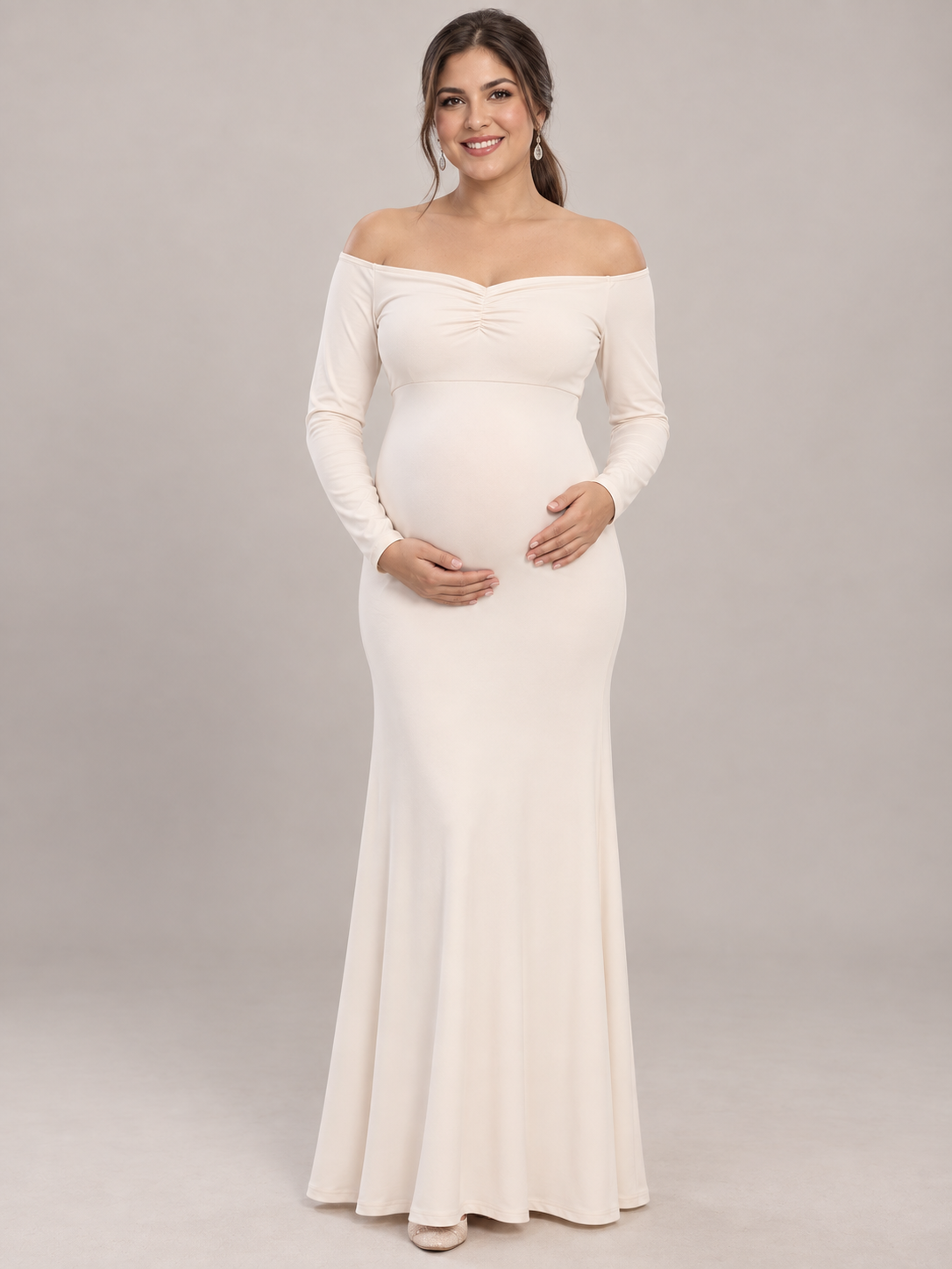 Amelise Ivory Promise Maternity Baby Shower Dress