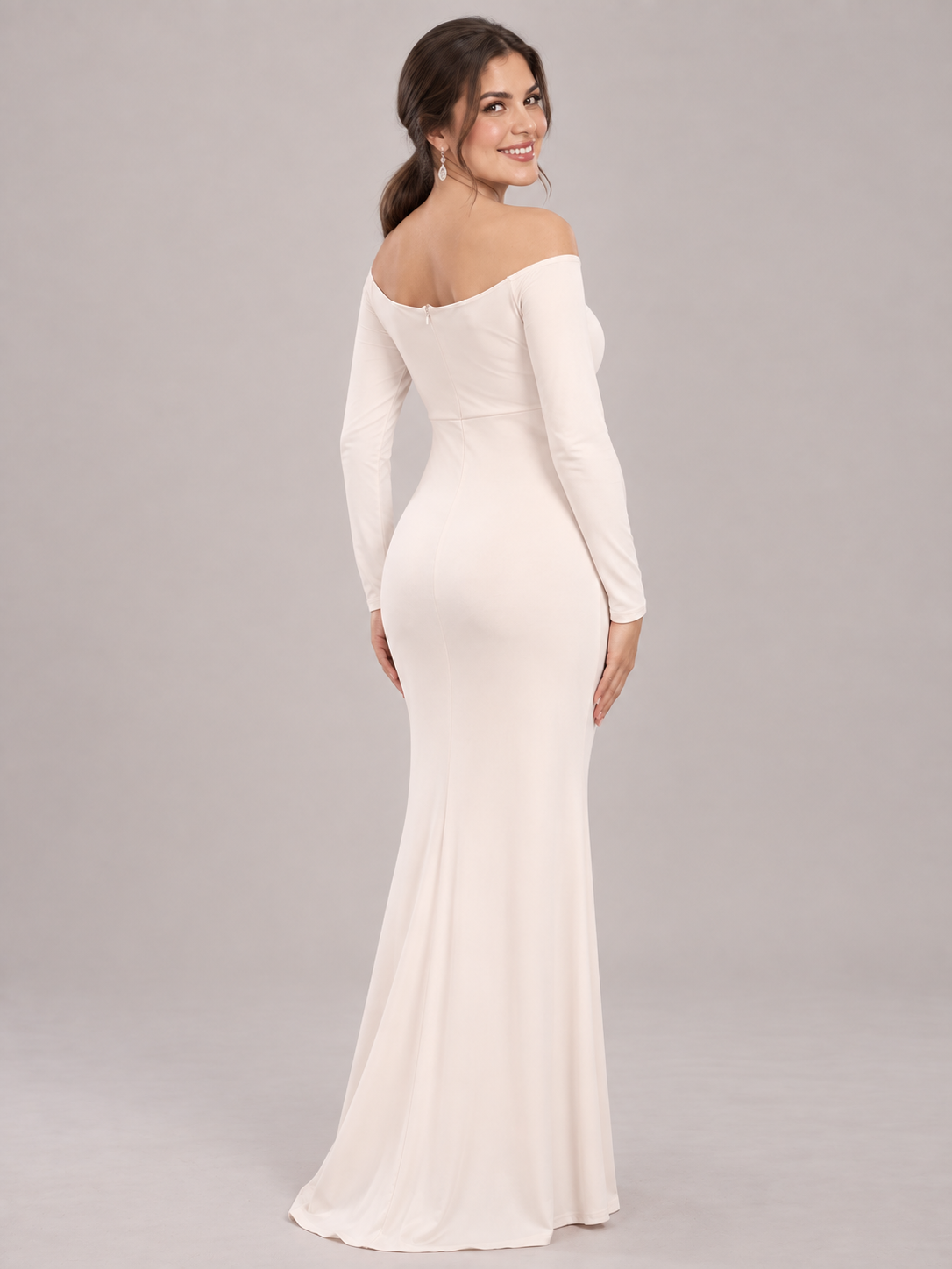 Amelise Ivory maternity dress — back view