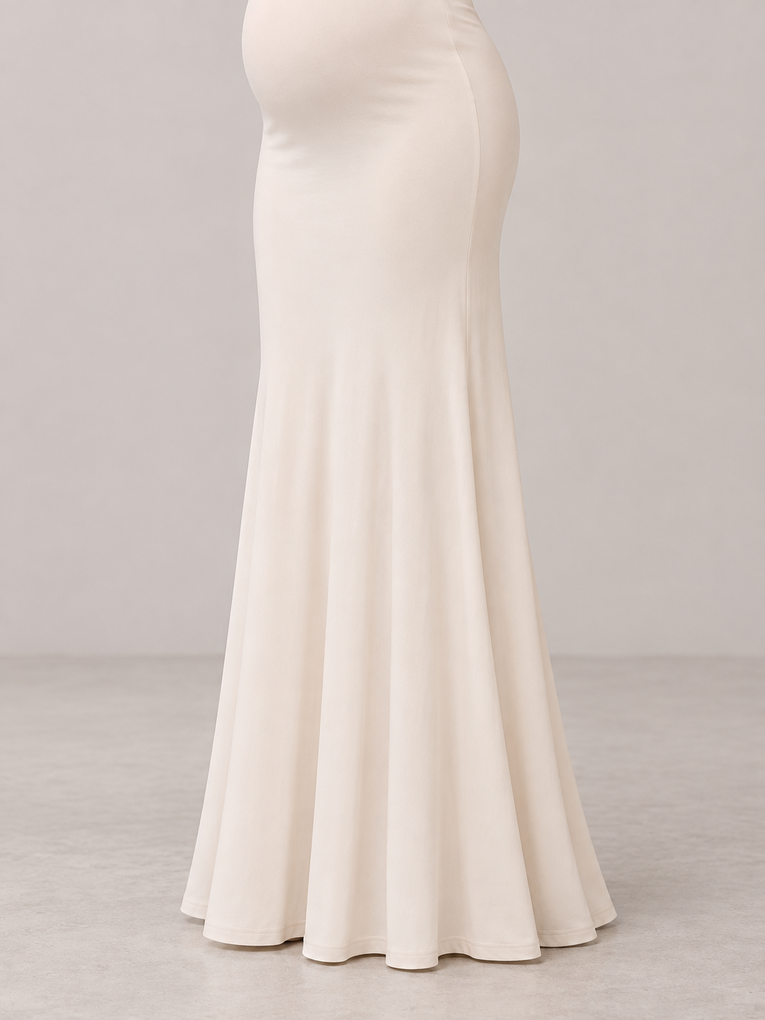 Amelise Ivory maternity dress — skirt and hem detail