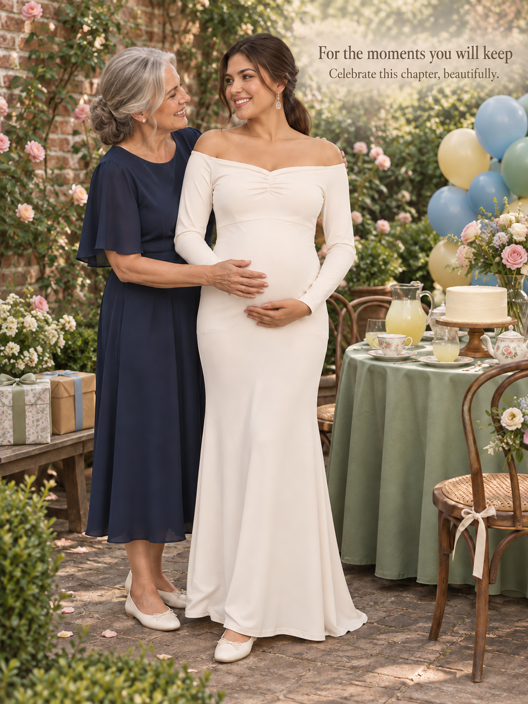 Amelise Ivory maternity dress — occasion styling
