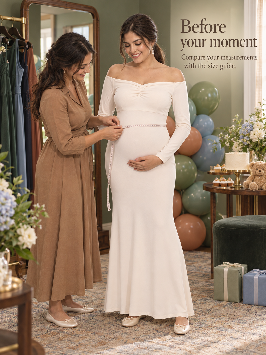 Amelise Ivory maternity dress — choosing your dress