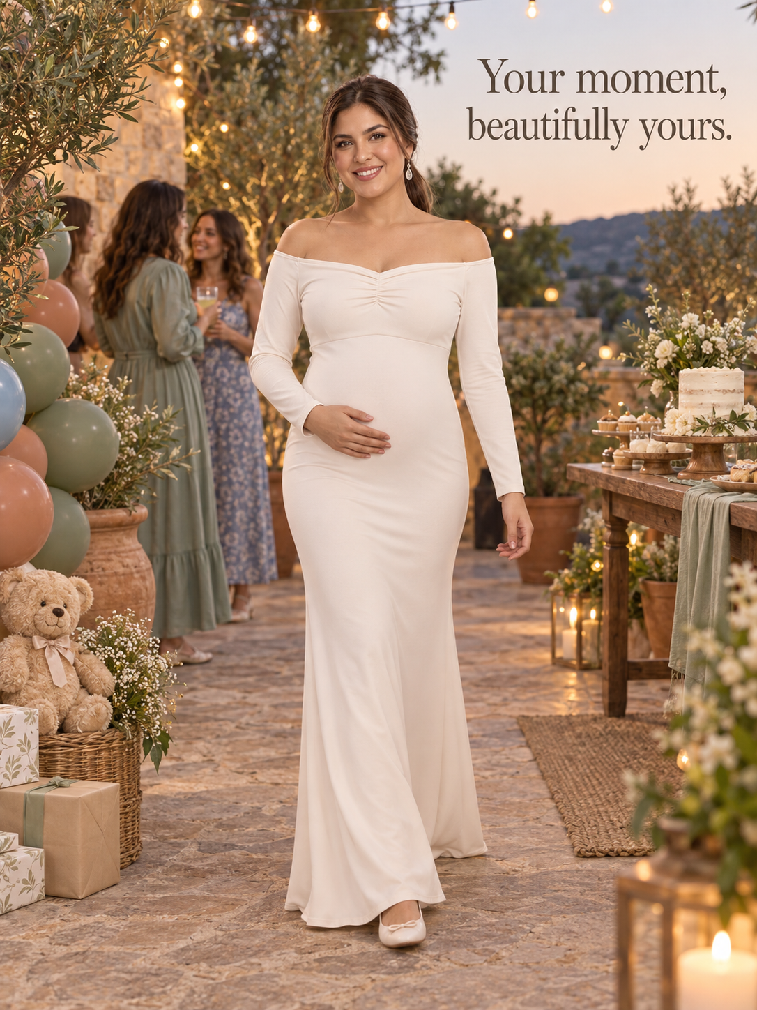 Amelise Ivory maternity dress — babyshowerdress brand story
