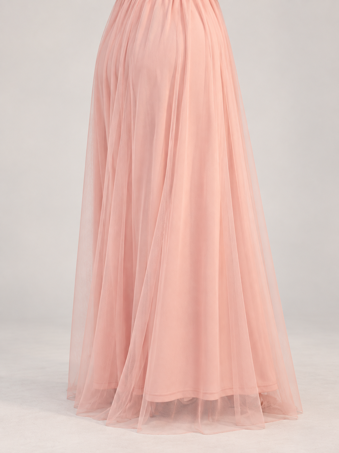 Juliette Blush Pink maternity dress — tulle skirt over the lining with a sheer hem