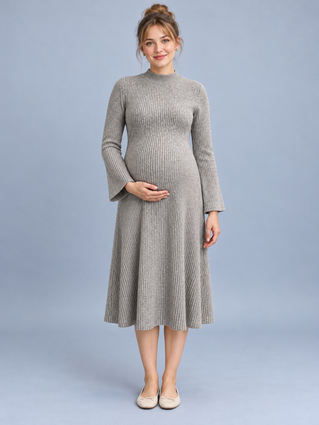 Simone Sand Whisper Maternity Baby Shower Dress