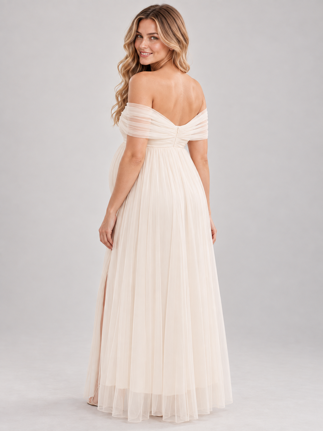 Orielle Off White maternity dress — back view