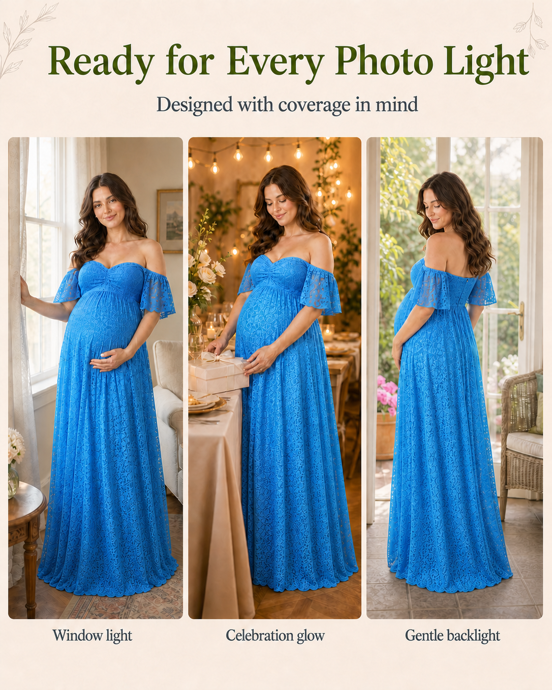 Aqua Blue lace under mixed daylight, cooler in shade and brighter in open sun