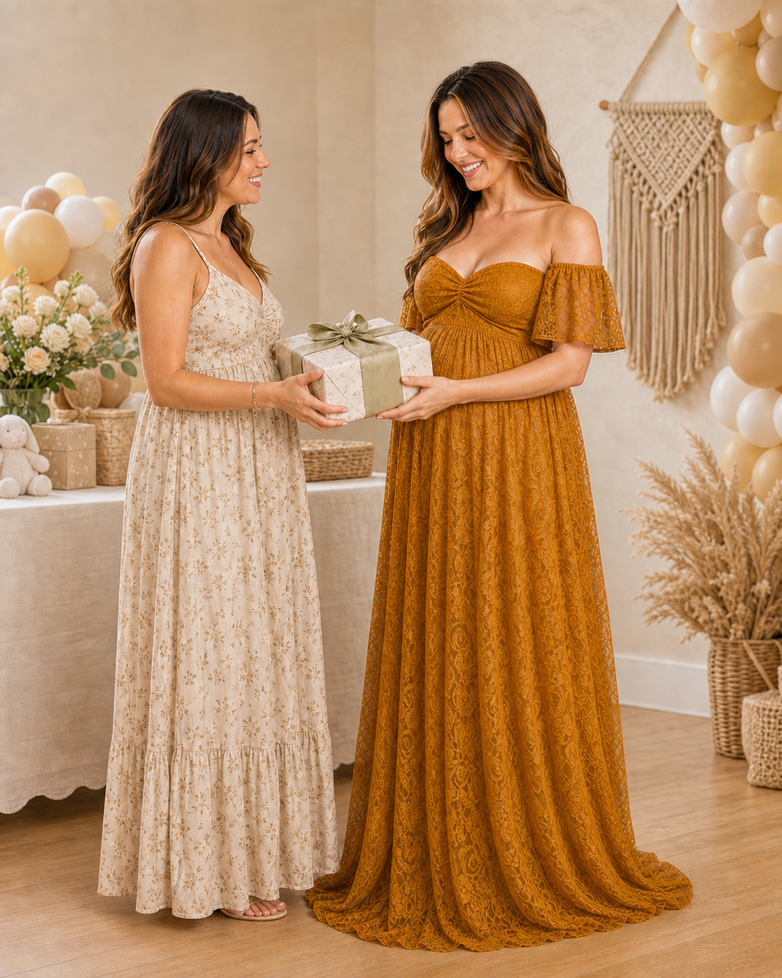 Antique Gold celebration portrait during a golden-hour toast