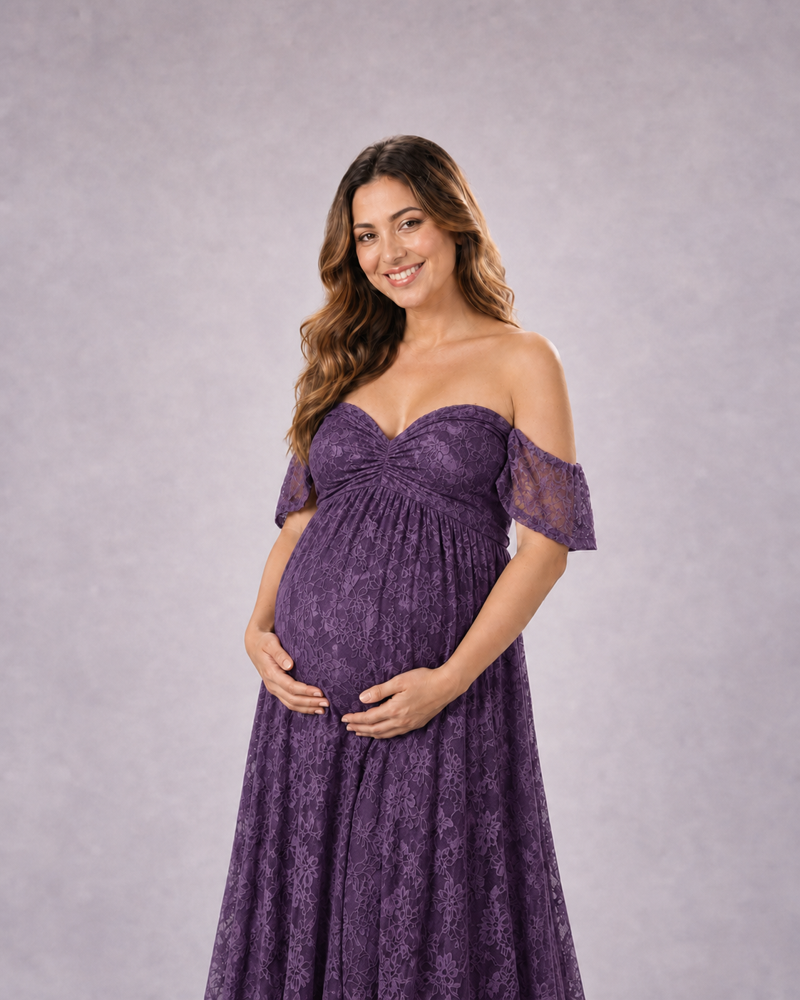 Deep Plum Purple bodice detail, compact center gather and unstructured sweetheart