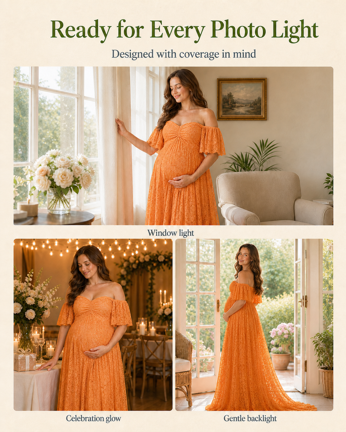 Ginger Orange lace in late sun versus open shade, warmth rising and falling