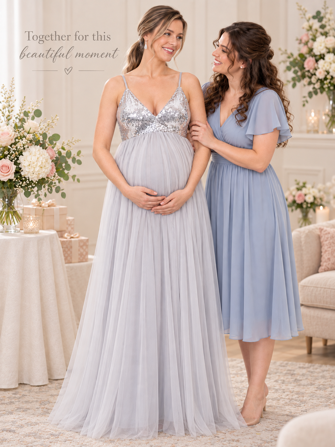 Solenne Gray maternity dress — keepsake story