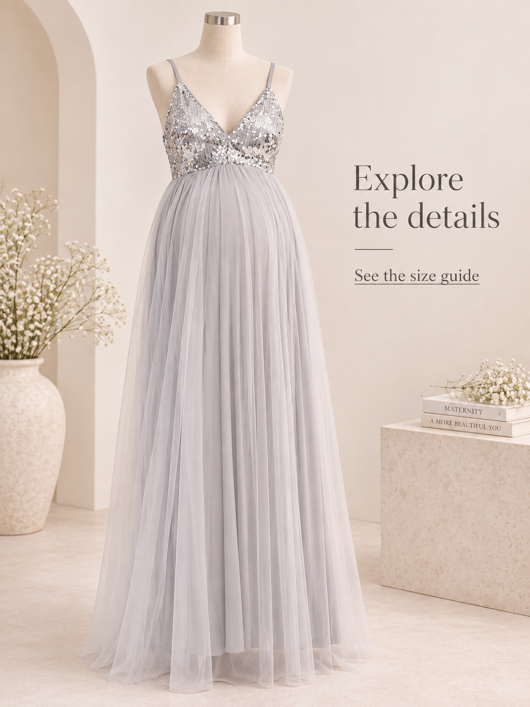 Solenne Gray maternity dress — choosing your dress