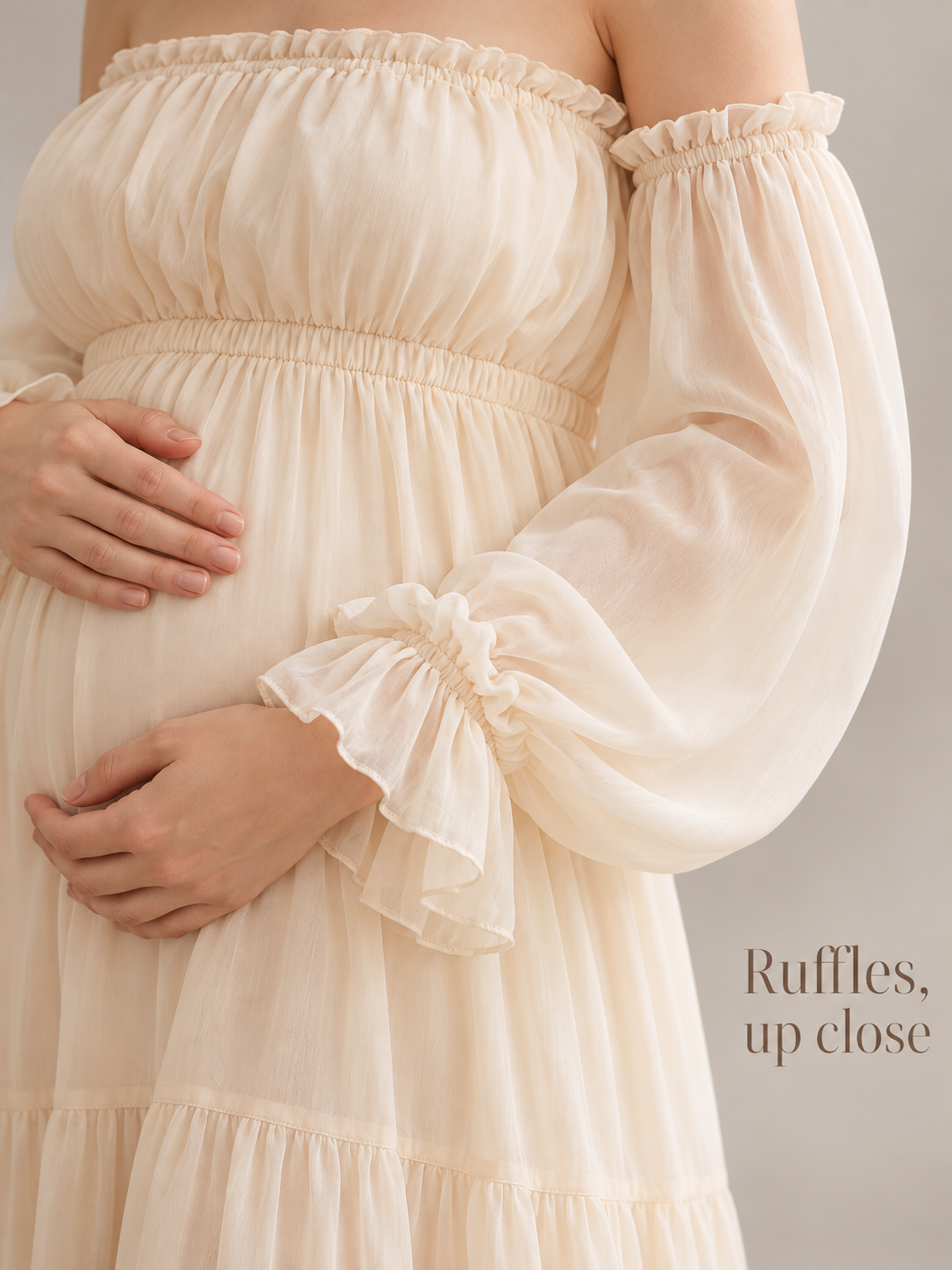 Evelisse Apricot maternity dress — back or construction detail