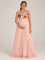 Florielle Pink maternity dress — front view