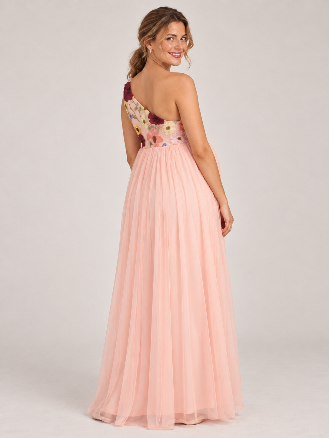 Florielle Pink maternity dress — back view