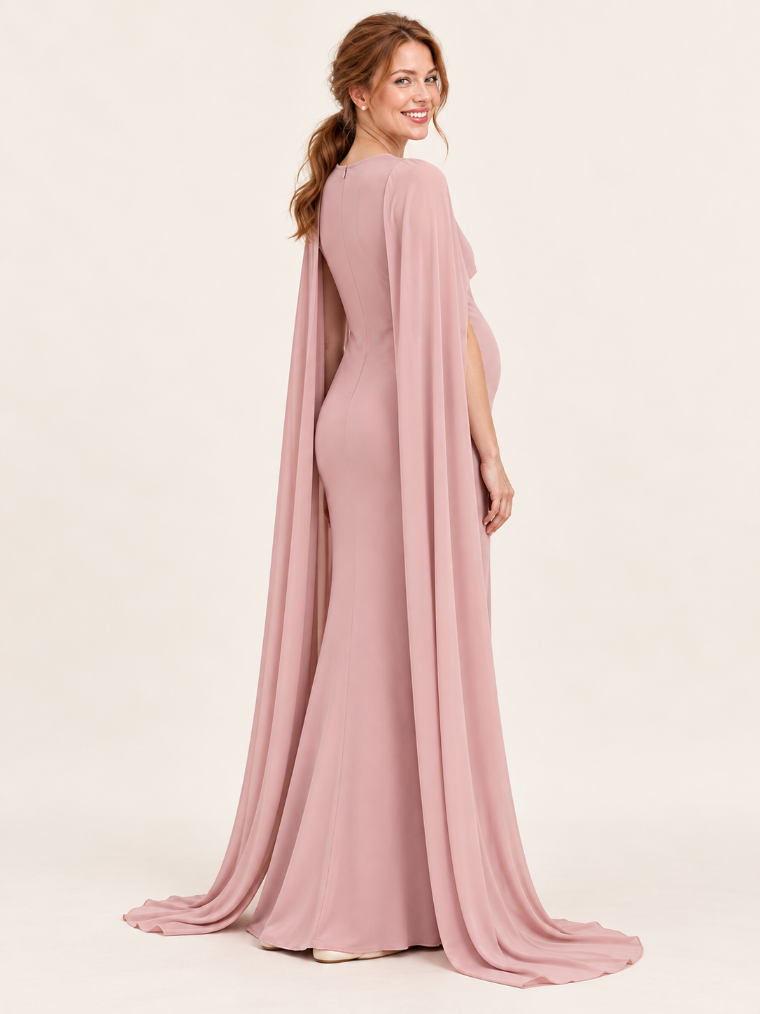 Liora Pink maternity dress — back view