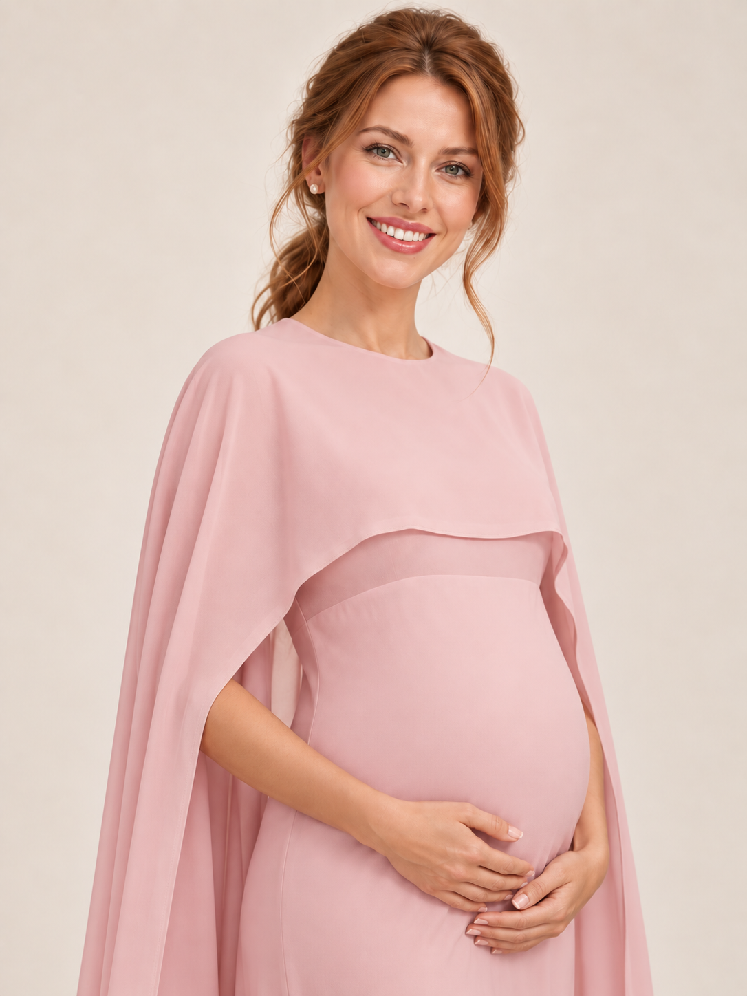 Liora Pink maternity dress — shoulder or sleeve detail