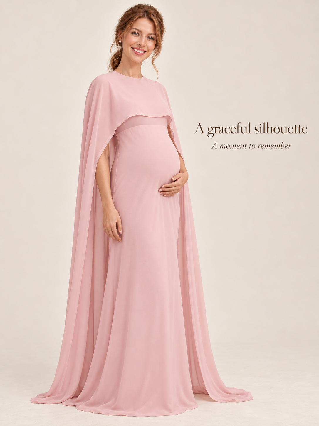 Liora Pink maternity dress — full dress silhouette