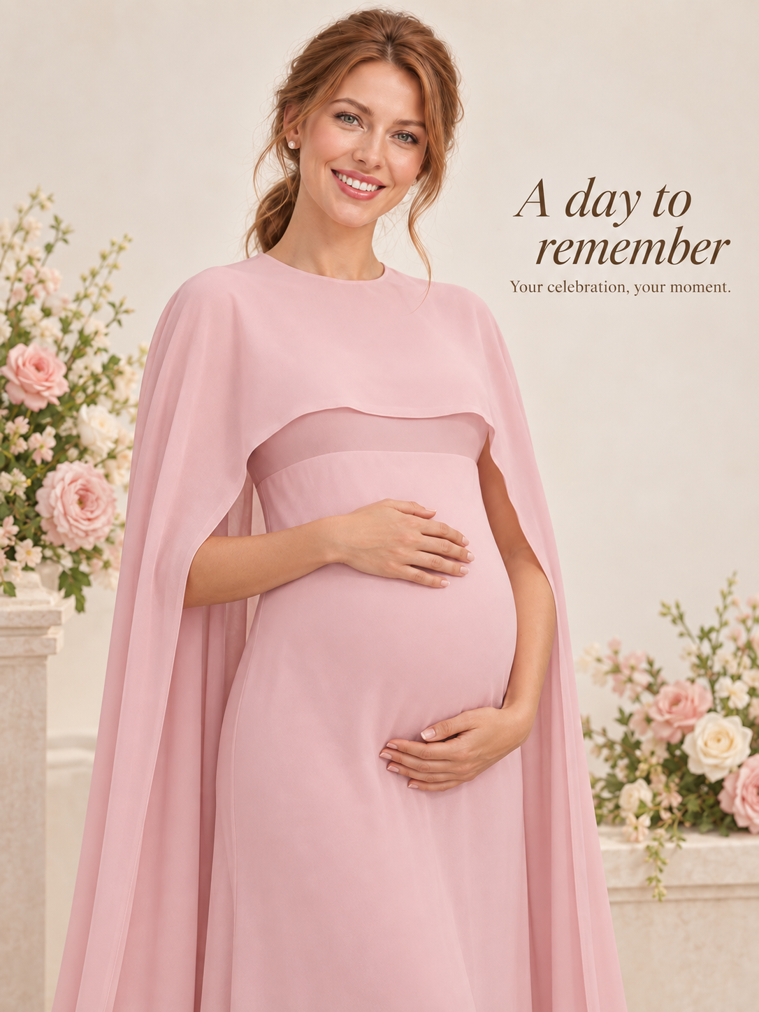 Liora Pink maternity dress — occasion styling