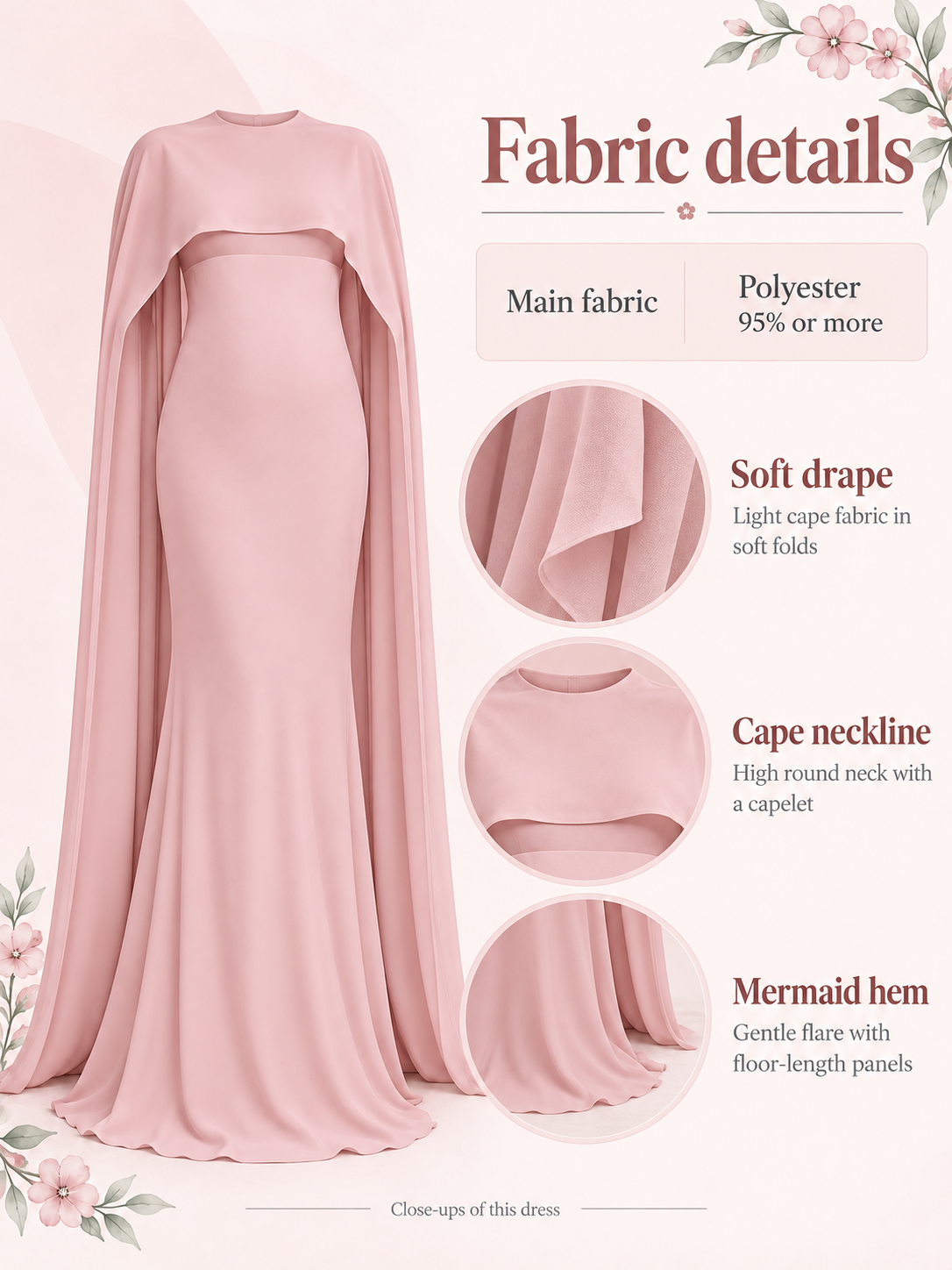 Material guide for the Liora Pink maternity dress