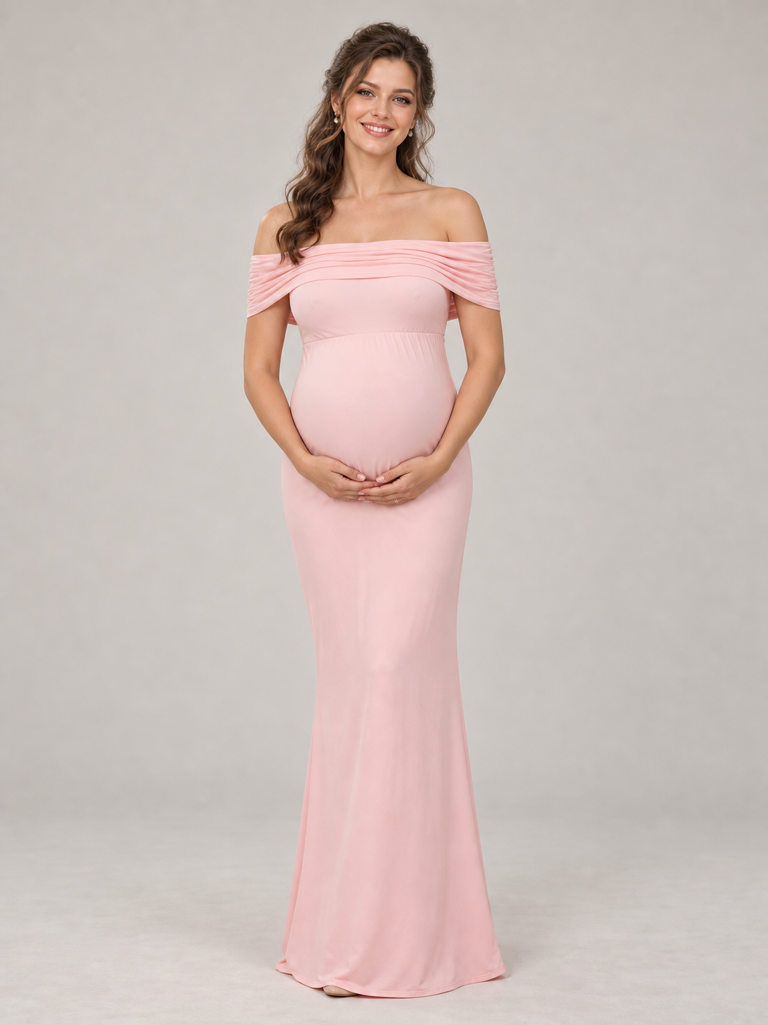 Aveline Pink maternity dress — front view