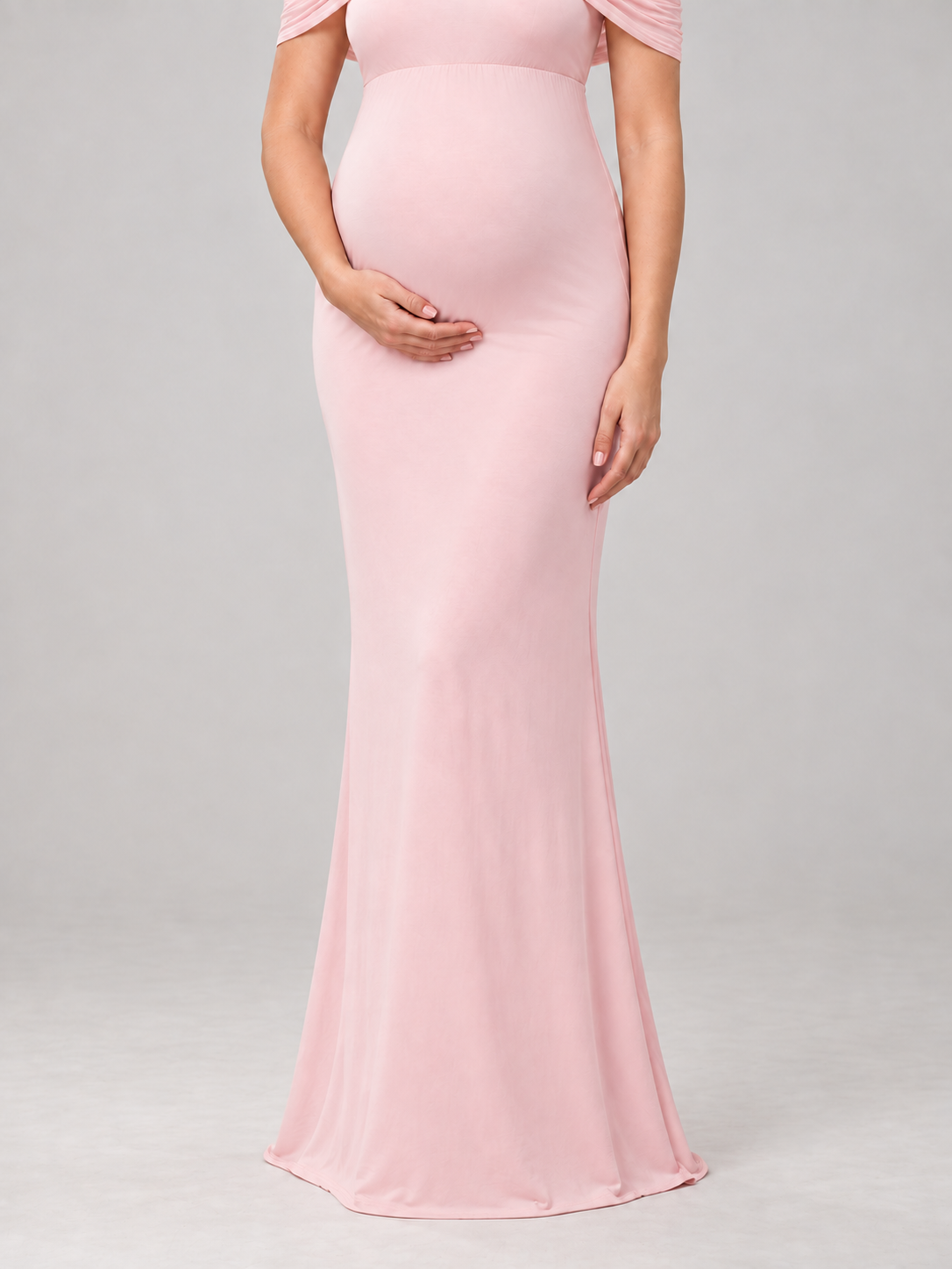 Aveline Pink maternity dress — skirt and hem detail