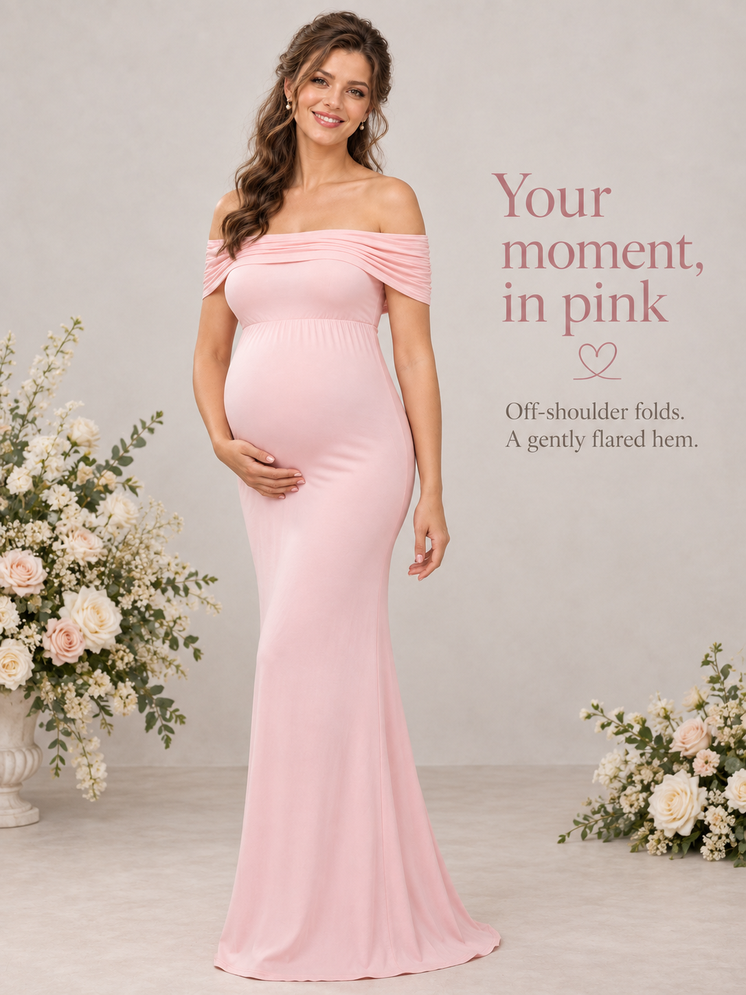 Aveline Pink maternity dress — dress details