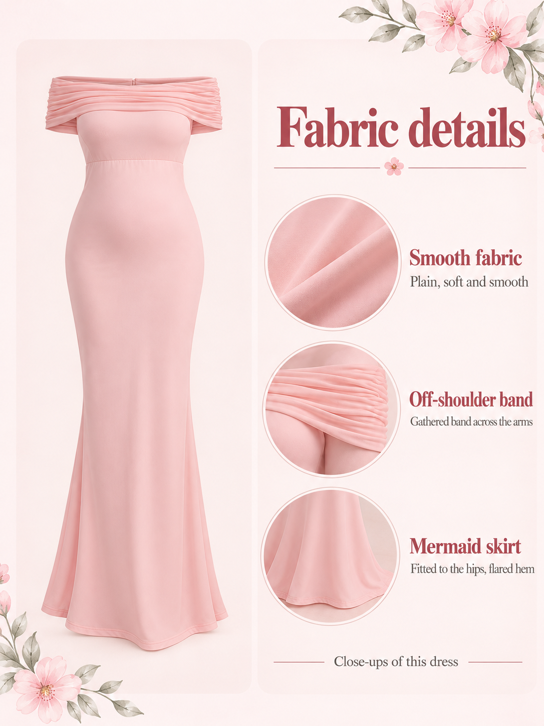 Material guide for the Aveline Pink maternity dress