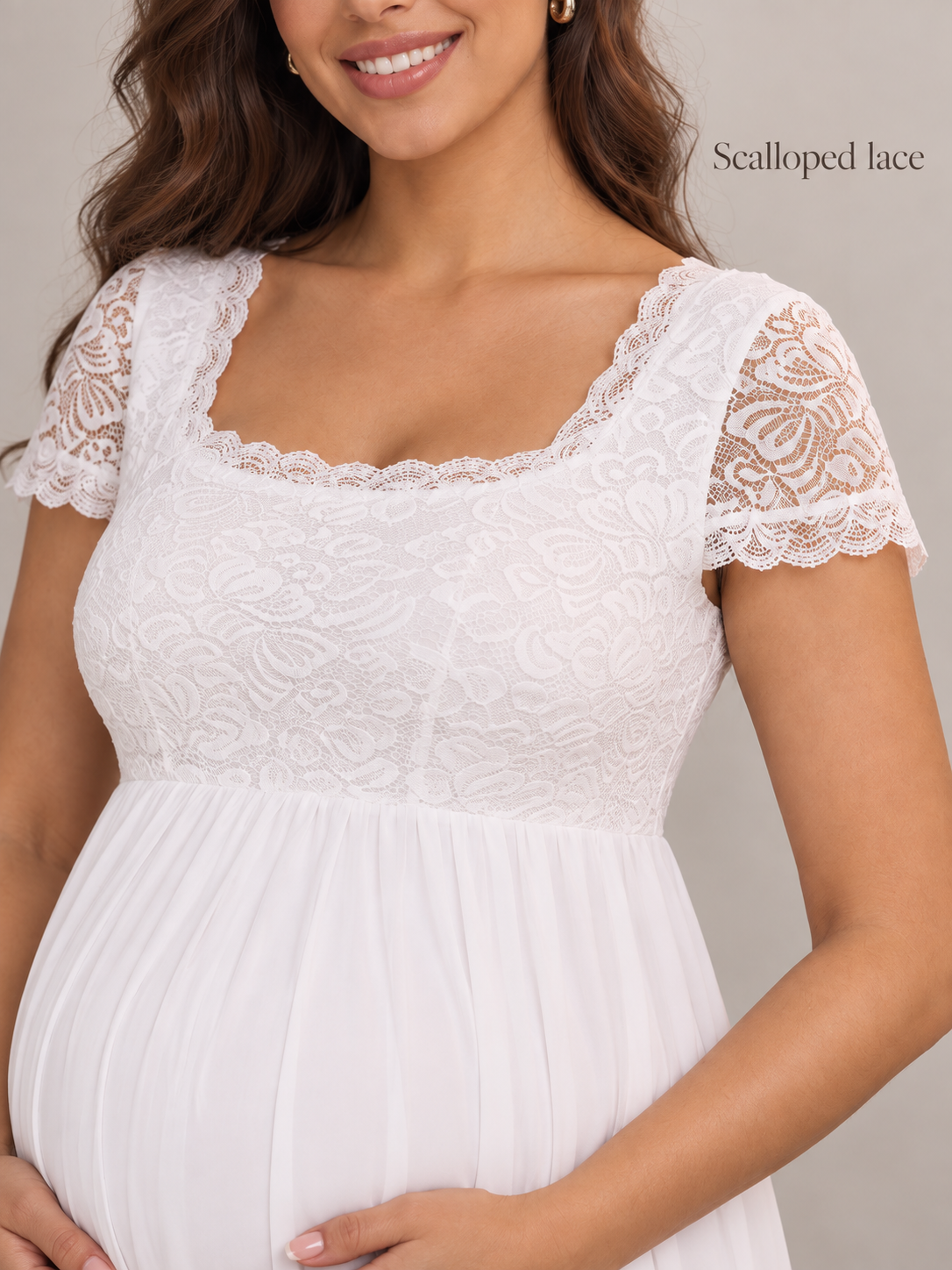 Celia White maternity dress — construction close-up