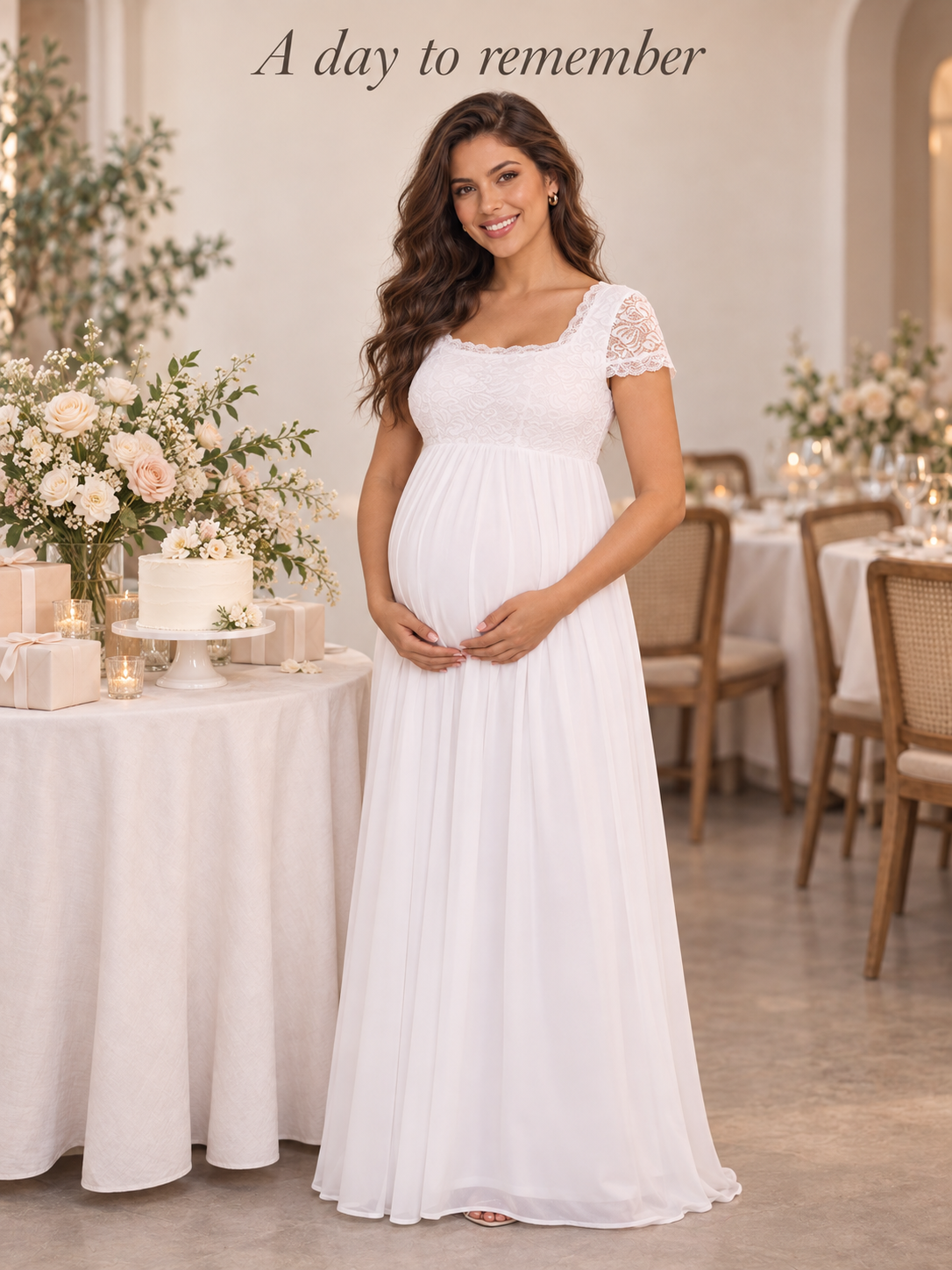 Celia White maternity dress — baby shower and maternity portrait styling