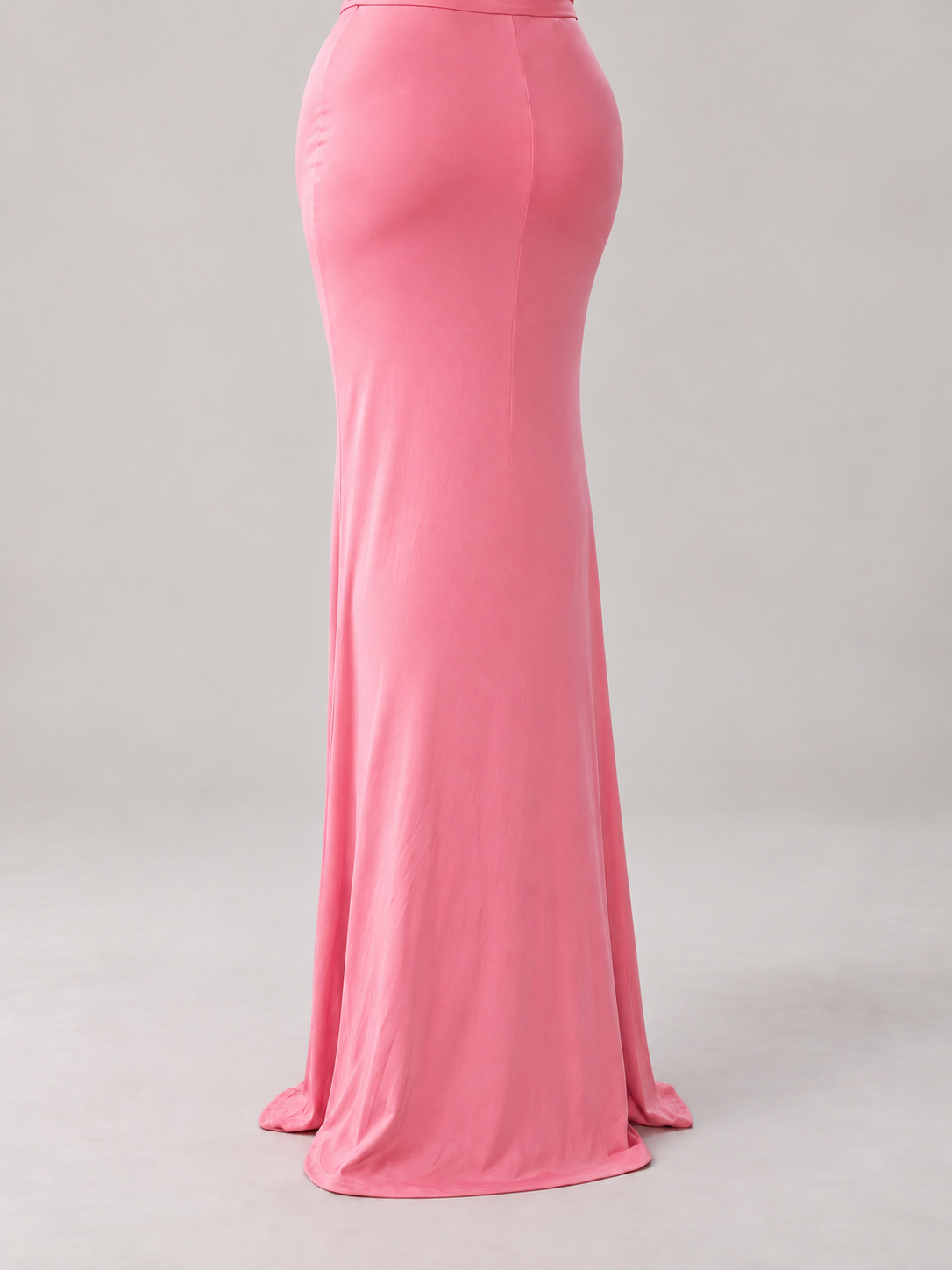 Freya Rose Pink maternity dress — back skirt flare panel and light train