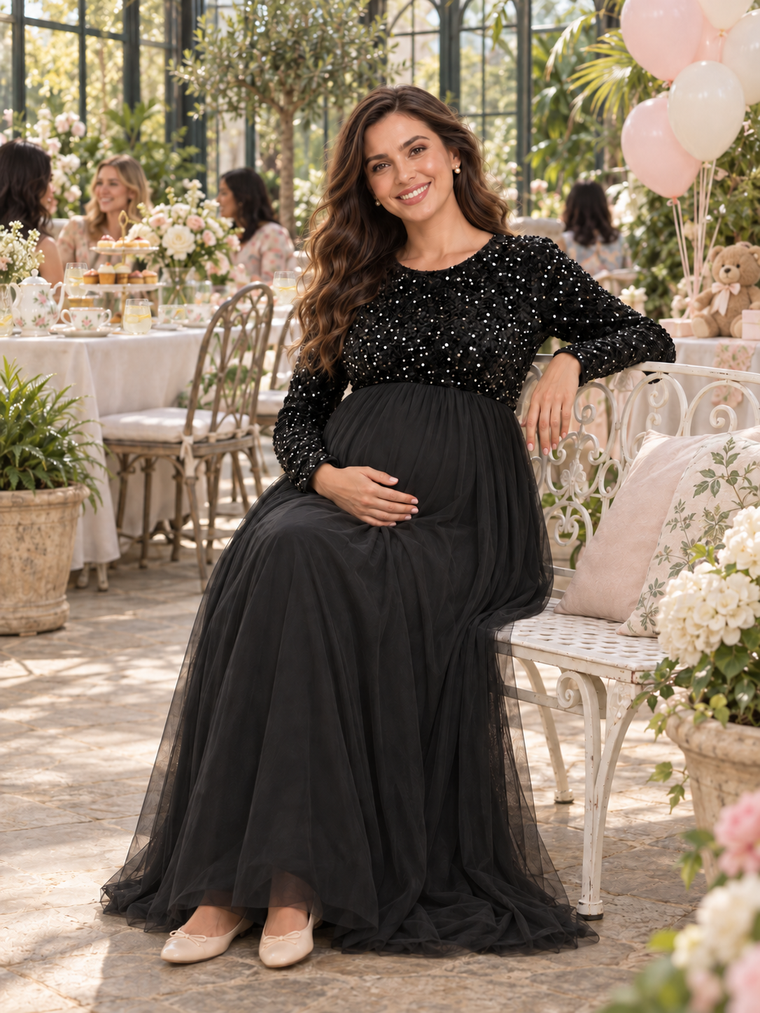Noeline Black maternity dress — maternity keepsake portrait
