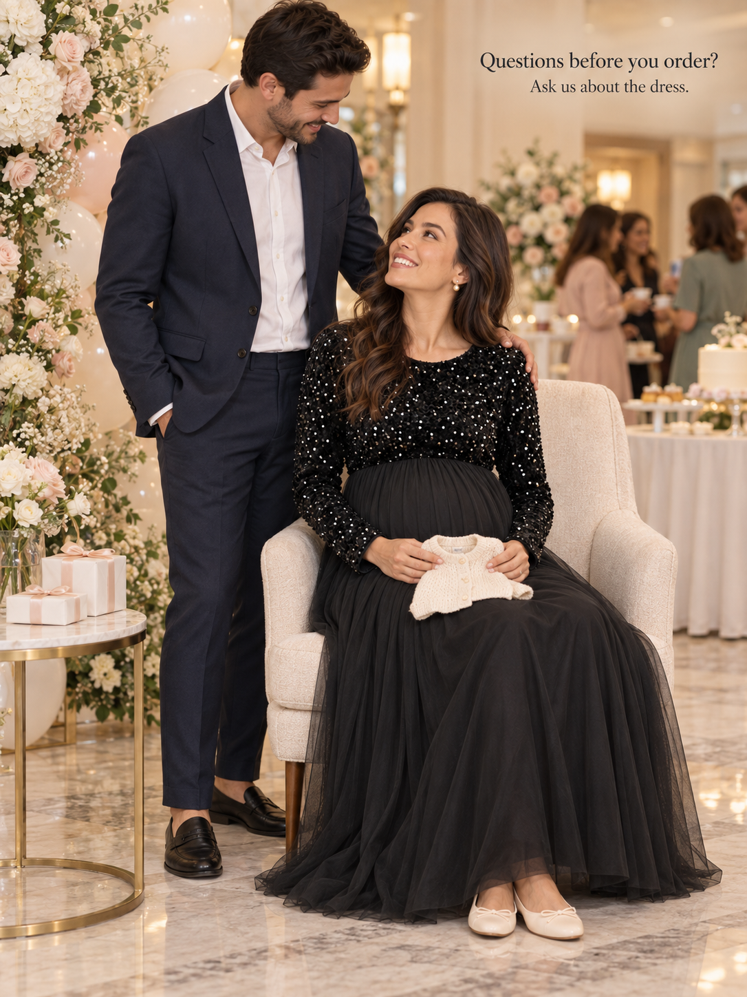 Noeline Black maternity dress — choosing your baby shower dress