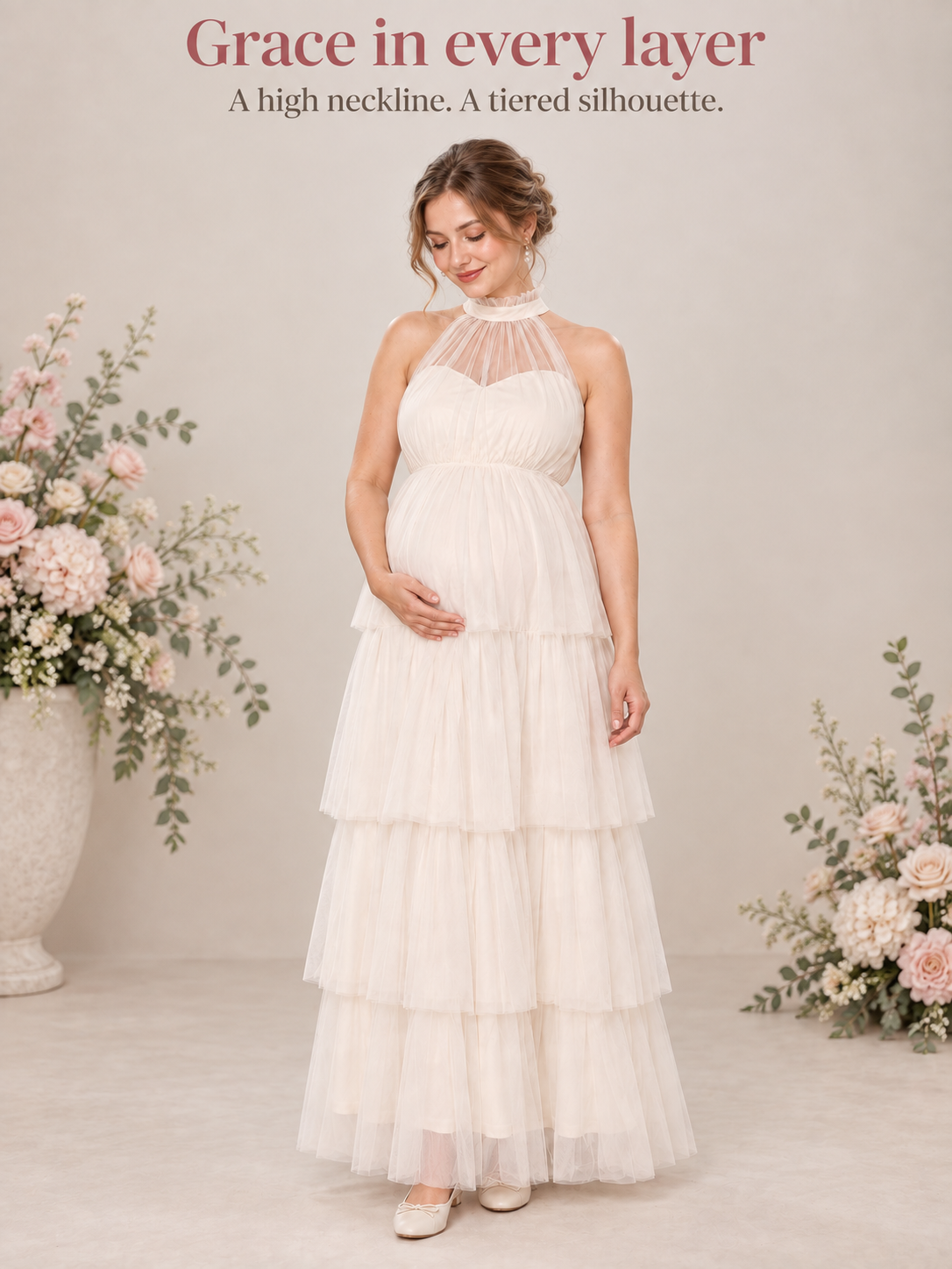 Isaline Apricot maternity dress — dress details