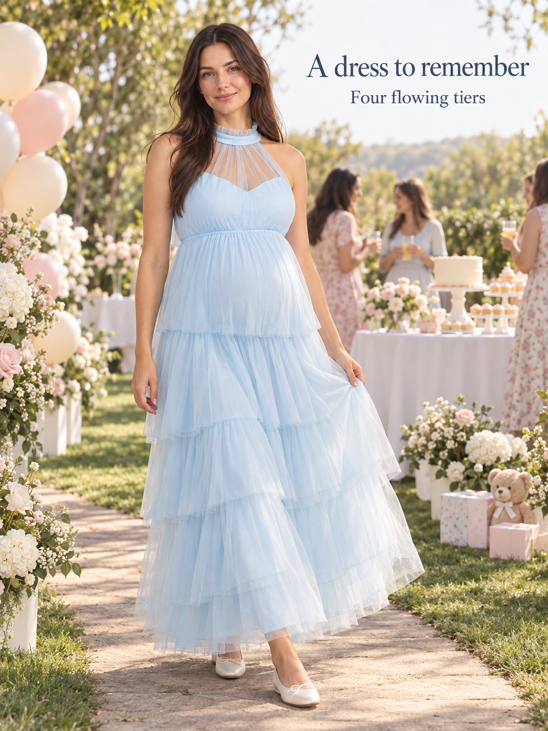 Isaline Blue maternity dress — dress details