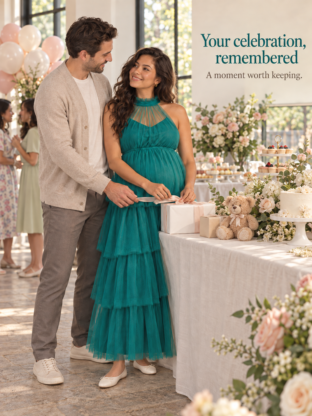 Isaline Dark Green maternity dress — occasion styling