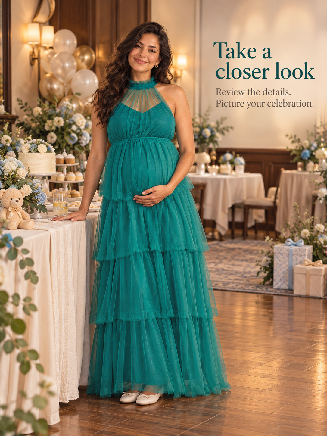 Isaline Dark Green maternity dress — choosing your dress