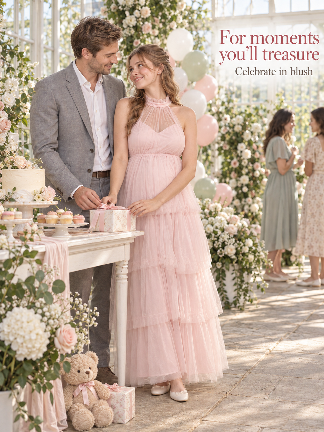 Isaline Pink maternity dress — occasion styling