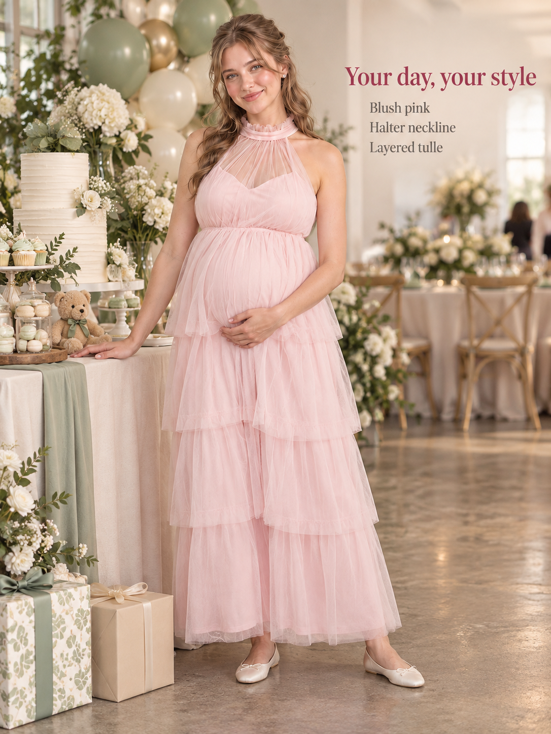 Isaline Pink maternity dress — choosing your dress