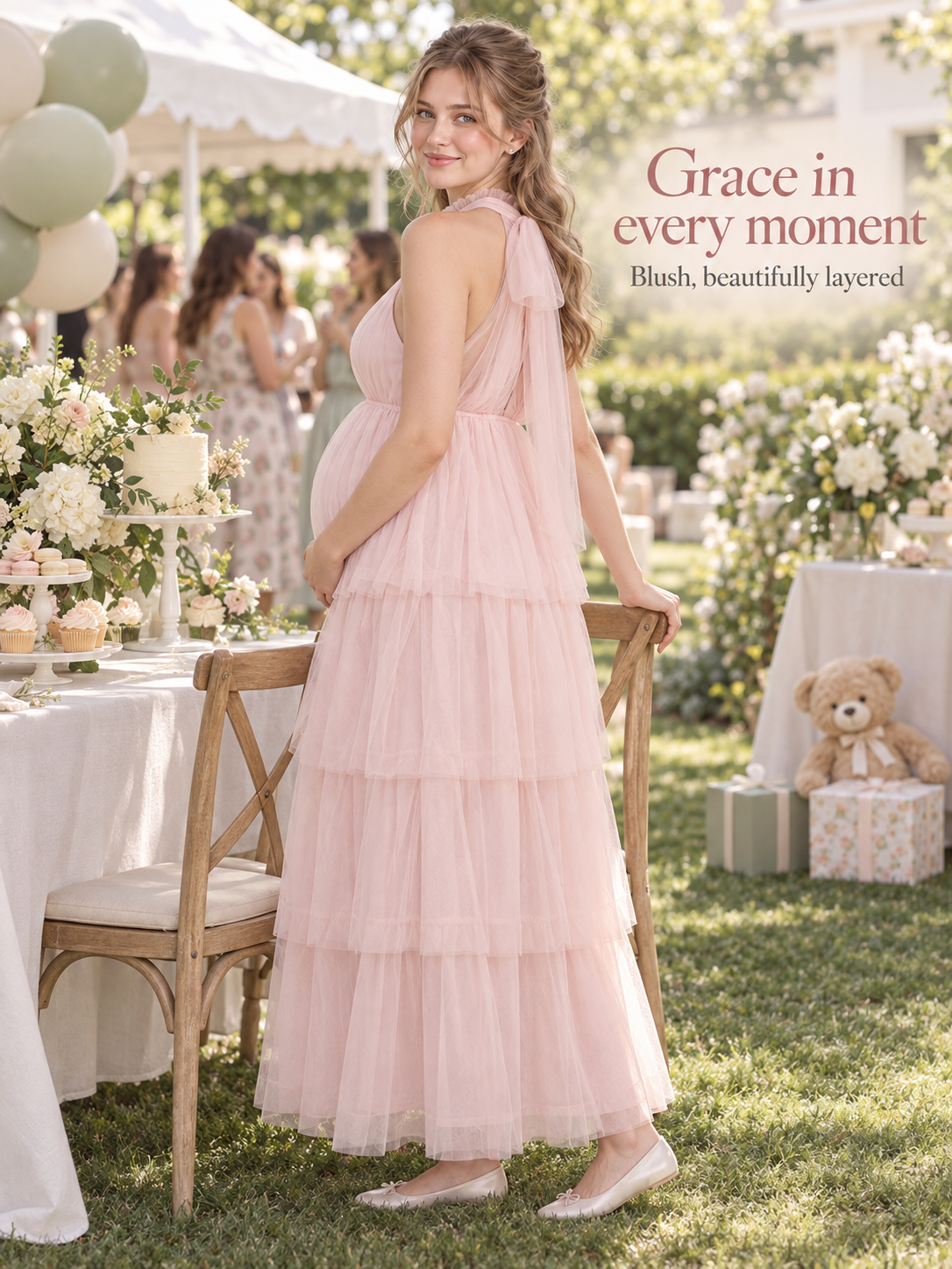 Isaline Pink maternity dress — babyshowerdress brand story