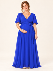 Marielle Blue maternity dress — front view