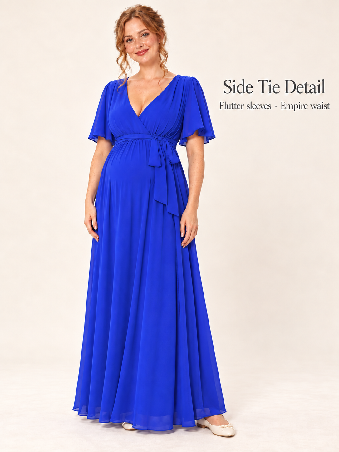 Marielle Blue maternity dress — back or construction detail