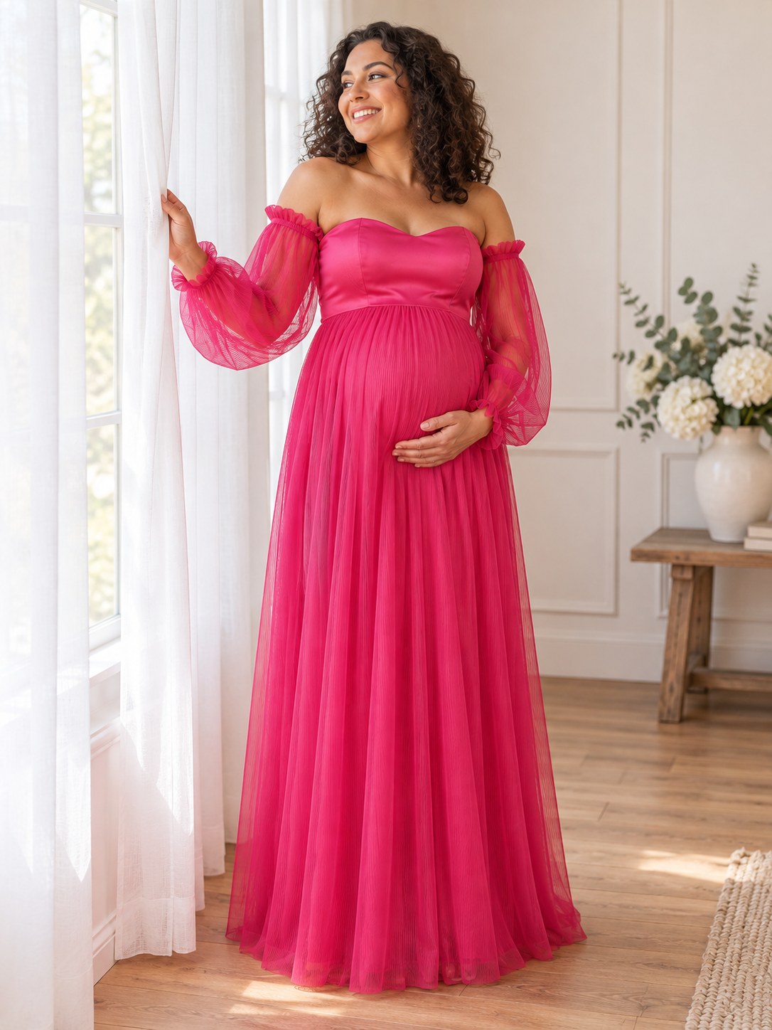 Aveline Berry Bloom Maternity Baby Shower Dress