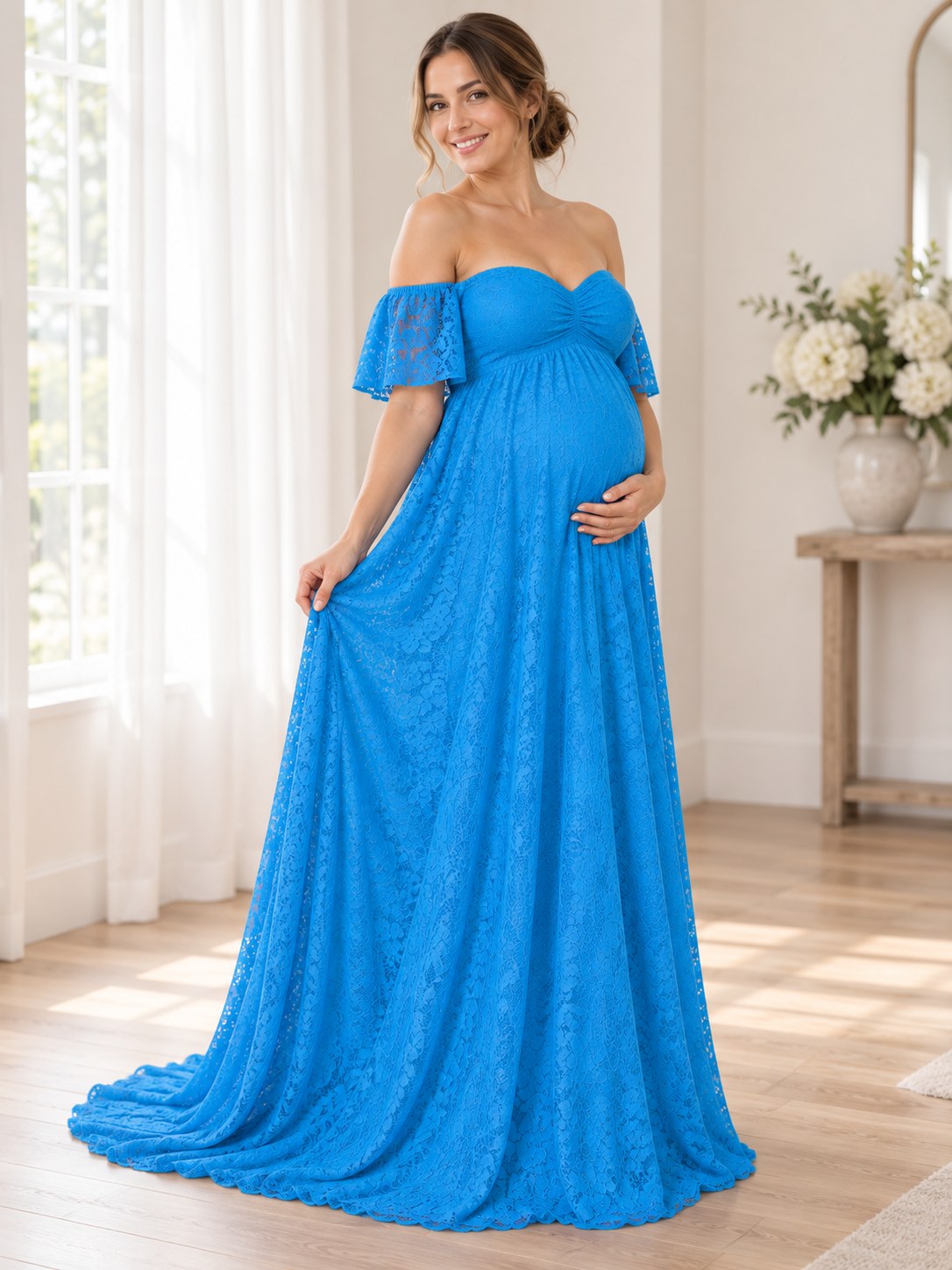 Elowen Sea Glass Maternity Baby Shower Dress