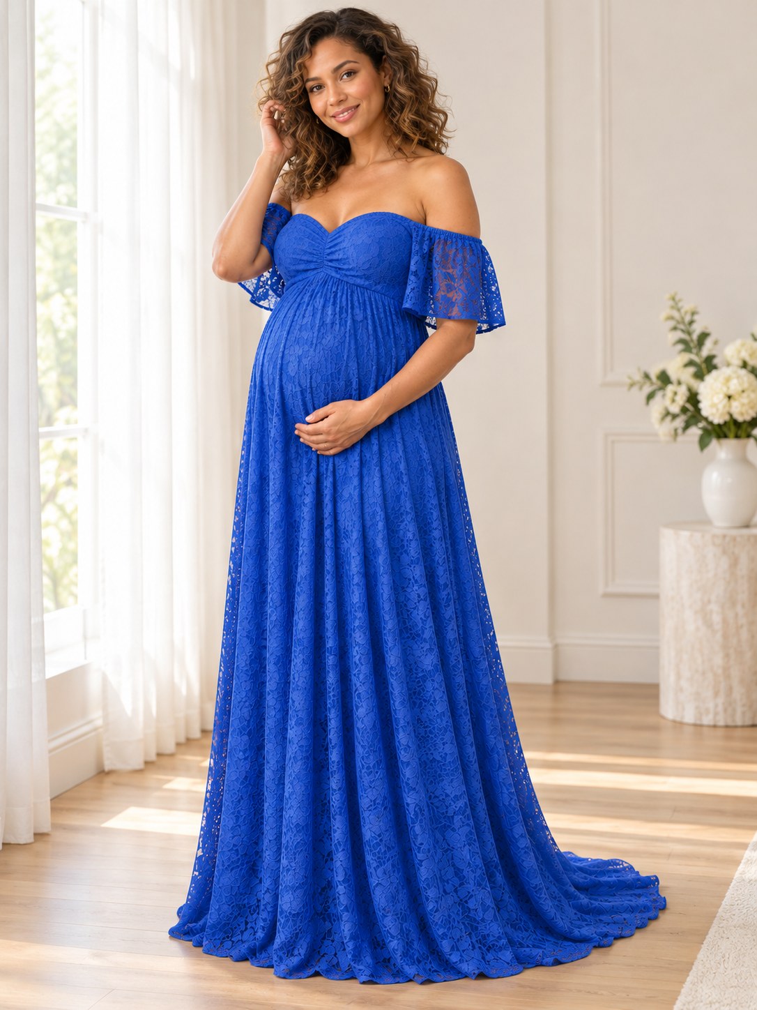 Elowen Sapphire Moment Maternity Baby Shower Dress