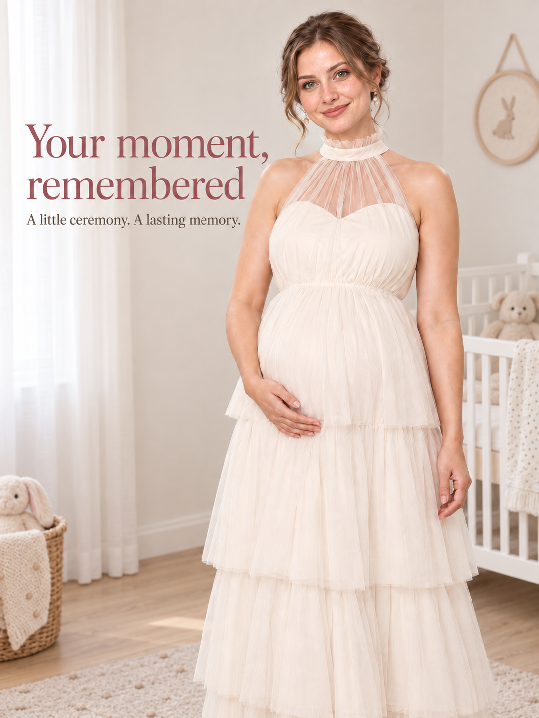 Isaline Apricot maternity dress — babyshowerdress brand story